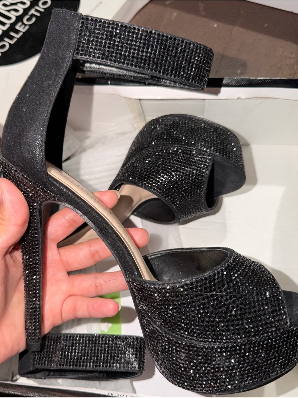 De Blossom Collection Flora-13 Black Women's Heels